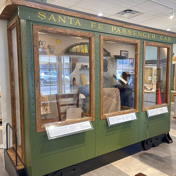 Santa Fe passenger car display at the Cleburne Railroad Museum